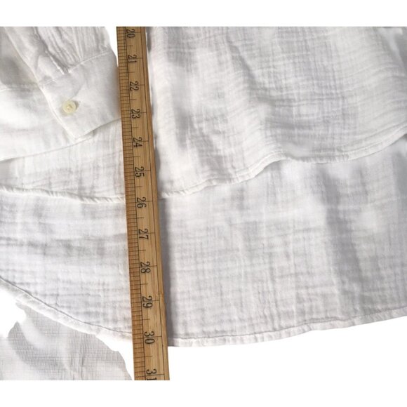 ana Shirt Womens 2XL White Gauze Long Sleeve Relaxed Fit Henley - Picture 5 of 14